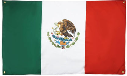 AZ FLAG Mexican Flag 150 x 90 cm with 4 Eyelets for Balcony or Wall