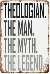 Retro Metal Tin Sign Theologian The Profession Funny Wall Decor for Home,Garden,Patio,Yard,Office,Vintage 8x12 Inches Room Decorations