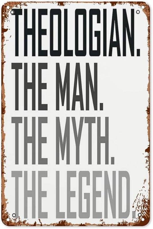 Retro Metal Tin Sign Theologian The Profession Funny Wall Decor for Home,Garden,Patio,Yard,Office,Vintage 8x12 Inches Room Decorations
