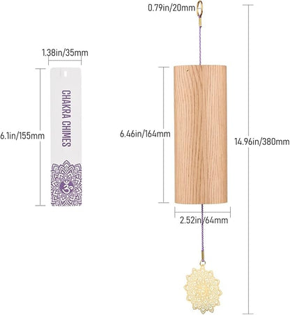 Chakra Chimes Natural Bamboo Wind Chimes Meditation Chord Windchime Wind Bell for Home Decoration Zen Mindfulness Crown Chakra
