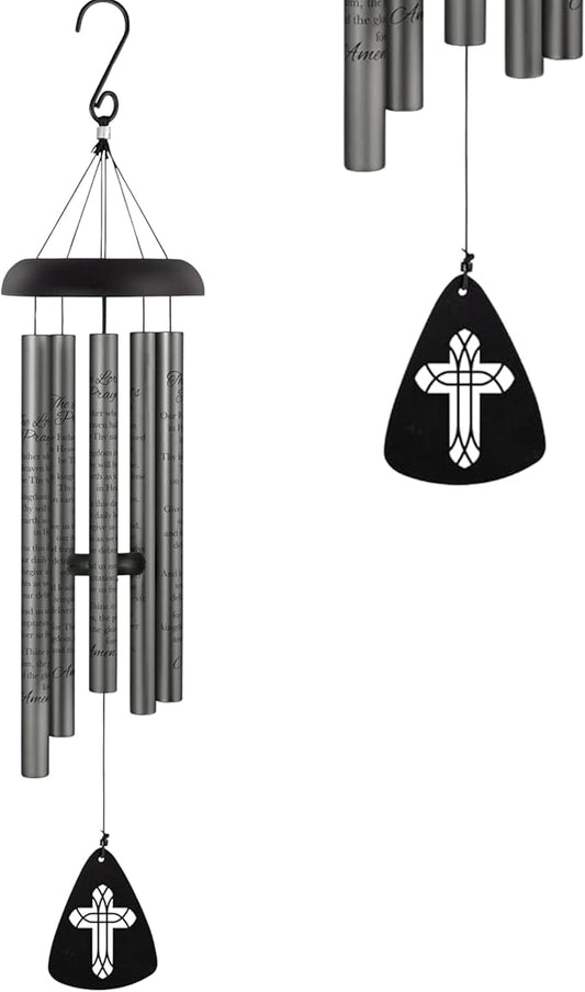 The Bridge Collection 30" 'Lord's Prayer' Christian Bible Verse Wind Chime - Windchime for Outdoor Garden Patio/Porch