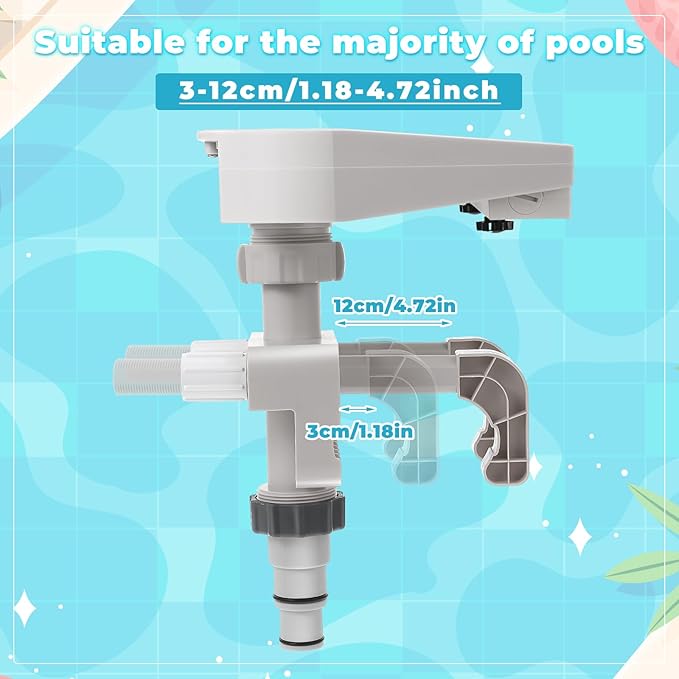 Pool Fountain, Pool Fountains for Above Ground Pools with Light, Relaxing Waterfall Ground Swimming Pool Attachment, Water Spillway Koi Pond Waterfalls Fountains Kit (White-Colorful Light)