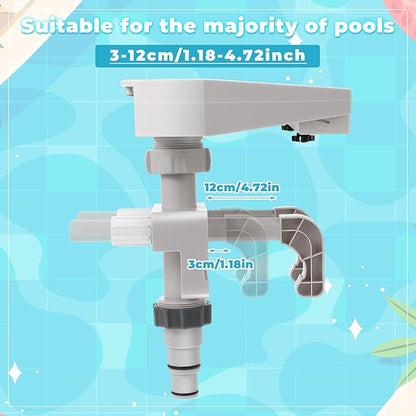 Pool Fountain, Pool Fountains for Above Ground Pools with Light, Relaxing Waterfall Ground Swimming Pool Attachment, Water Spillway Koi Pond Waterfalls Fountains Kit (White-Colorful Light)