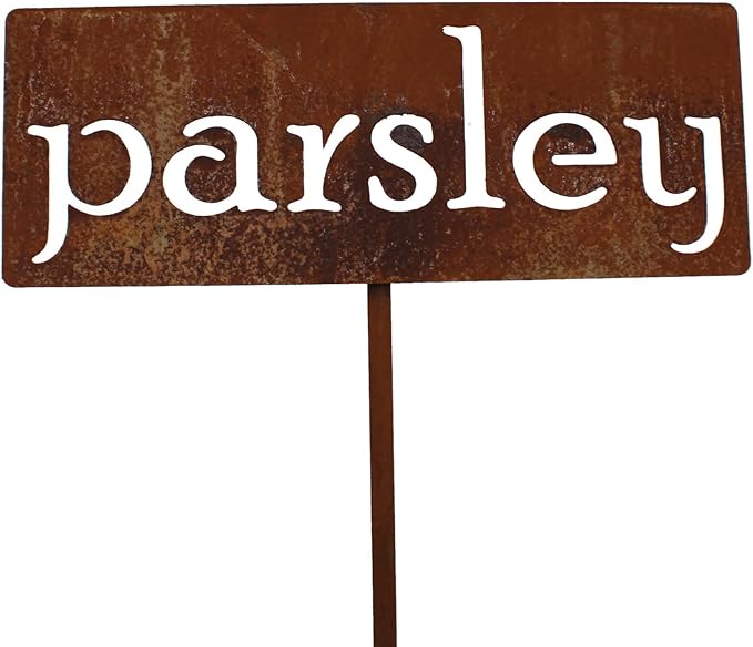 Classic Metal Garden Markers 19 Inches Tall (parsley, Naturally Rusted)
