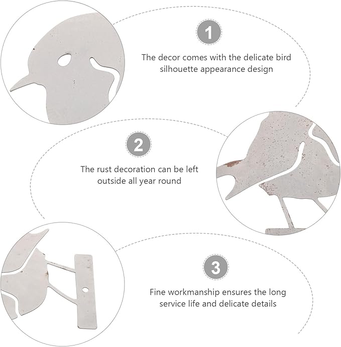 POPETPOP Metal Yard Ornament Rustic Design for Garden Outdoor Decorative Bird Sculpture