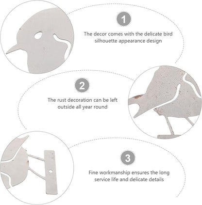 POPETPOP Metal Yard Ornament Rustic Design for Garden Outdoor Decorative Bird Sculpture