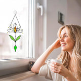 Lotus Flower Gifts Stained Glass Suncatcher for Window Hanging,Fake Flowers Decor Sun Catchers Indoor Window,Best Flower Gifts for Women, for Mom Grandma