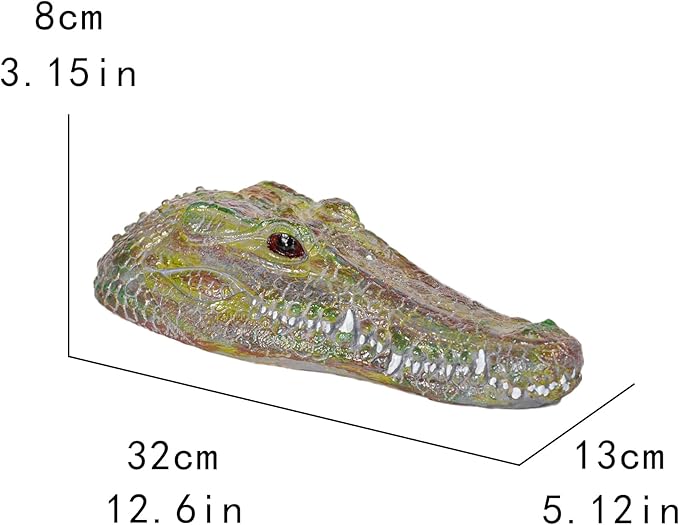 Floating Lifelike Alligator Head – A Protective Must-Have for Garden Ponds, Alligator-Shaped Decoration for Garden Ponds and Water Features, Duck Deterrent, and a Vivid Predator Replica