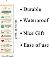 Bible Verse Canvas Banner, The Beatitudes of Jesus Banner, Christian Canvas Poster, Rustic Hanging Poster for Wall Decoration, Family Hanging of Scripture and Words Decorations 02