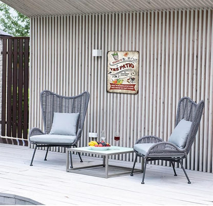 welcome to the patio sign Where The Neighbors Listen To Good Music Grilling for Home Bar Pub Porch Outdoor Wall Decor 12x16 inch