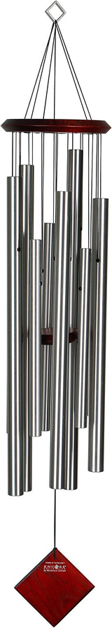 Woodstock Wind Chimes of the Eclipse Chimes for Outside, 40" Silver Large Deep Tone Wind Chime Décor Outdoor Garden, Patio, Porch, Encore Collection