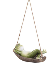 Frog Statues for Garden Outdoors Hanging Sleeping Frog Sculptures Swing Home Décor