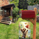 Spring Summer Garden Flags for Outside 12x18 Double Sided, Small Burlap Yorkie Dog Cardinal Floral Garden Flag Spring Summer Outdoor Yard Decorations