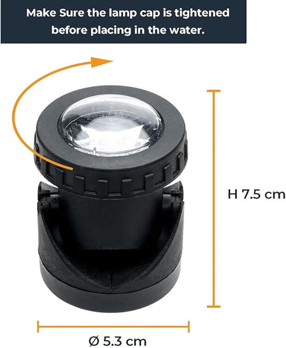 Warm White Pond Lights, Underwater Landscape Spotlights, IP68 Waterproof Submersible Fountain Lights for Garden Yard Aquarium Pond Fountain Waterfall (4 Lights)