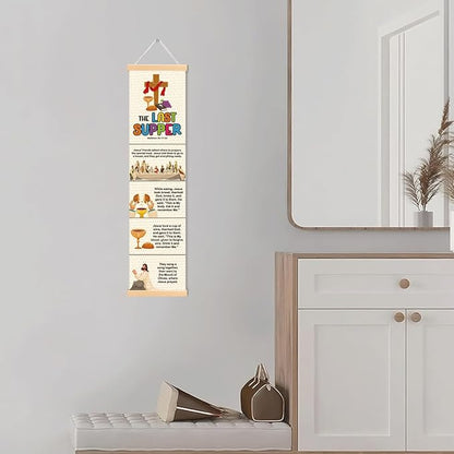 The Last Supper Banner, Church Banner, Christian Rustic Hanging Door Flag, Farmhouse Decorations Outdoor Indoor, Church Activity Decor, Bible Lesson, Scripture and Words Decorations