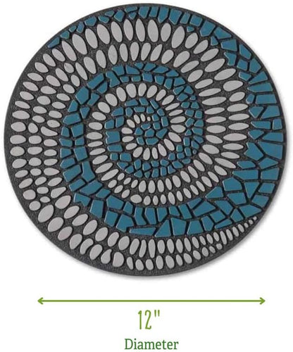 Gardener's Supply Company Recycled Rubber Swirl Stepping Stone for Garden Walkway | Outdoor Patio Décor & Lawn Pathway Landscaping | 12" Diameter x .75" H