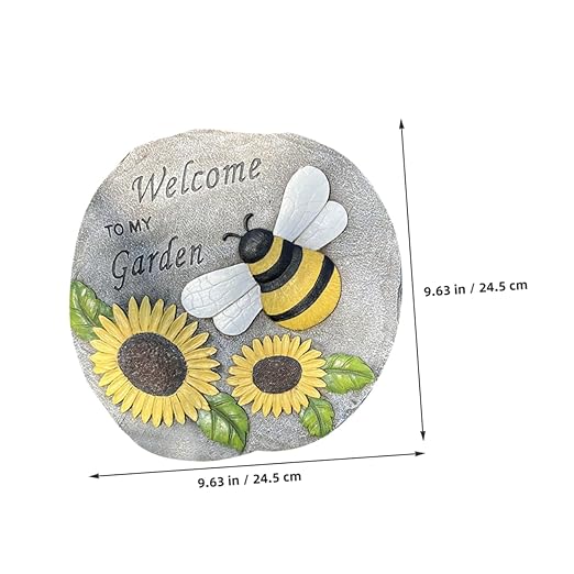 Milisten Outdoor Decorative Resin Stepping Stone Unique Footstep Design for Garden Pathway Weather-Resistant Accent for Lawn and Patio Decor and Sunflower Theme