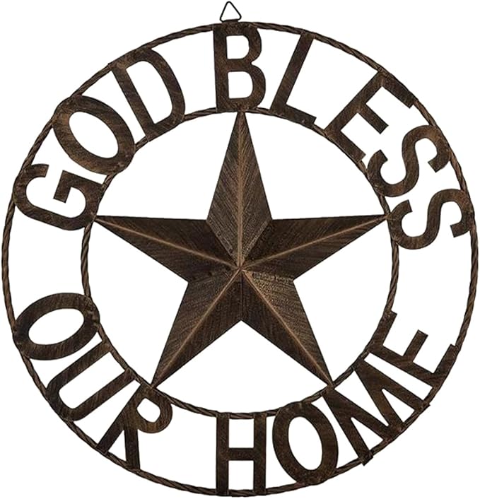 Ontrip 26" Metal Barn Star Wall Decor, Rustic Western Lone Star Metal Wall Art, Powder-Coated Iron, Indoor/Outdoor Porch Patio Fence Fireplace Farmhouse Decor, Housewarming Gift