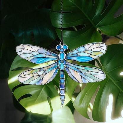 Dragonfly Acrylic Suncatcher, Boho Suncatchers for Window Hanging Ornament, Stained Glass Effect Indoor Outdoor Garden Decor for Dragonfly Lovers, Gifts for Mother's Day, Mom, Grandma, Wife, Women