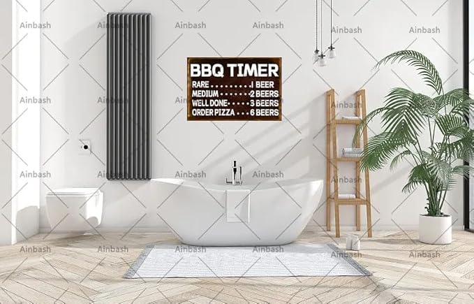 Funny Kitchen BBQ Timer Vintage Signs Metal Retro Barbecue Sign Grilling For Outdoor garden Backyard Bar Kitchen tin Signs Patio poster 8x12inch