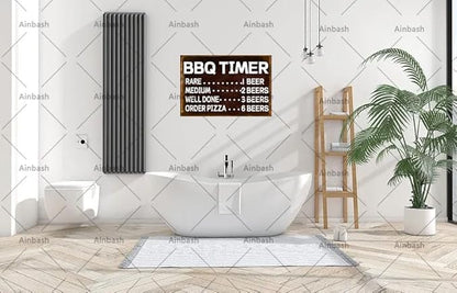 Funny Kitchen BBQ Timer Vintage Signs Metal Retro Barbecue Sign Grilling For Outdoor garden Backyard Bar Kitchen tin Signs Patio poster 8x12inch
