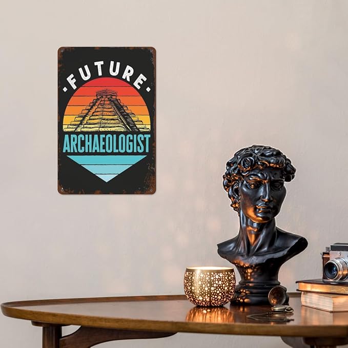 Patio Wall Decor Future Archaeologist Pyramid Vintage Signs Metal Horticulture Retro Home Wall Decor For Indoor And Outdoor Use,Happy And Funny Life Quotes 8X12inch