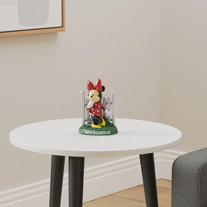 Disney Minnie Mouse Welcome Gate Everyday Outdoor Garden Statue, 7 inches Tall, Officially Licensed Disney Product
