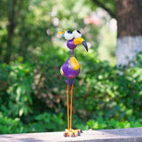 Metal Funny Bird Garden Statues Outdoor Decor, Purple Crane Yard Sculptures Art Decoration for Home Outsiede Patio Lawn Backyard, Gift for Women Lovers Moms