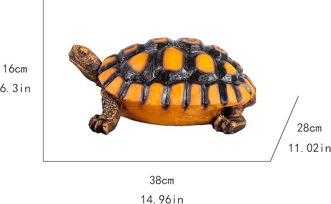 14.9-inch Outdoor Sea Turtle Statue Decoration, Large Lifelike Turtle Sculpture for Outdoor Garden, Courtyard Lawn, Lawn Landscape, Swimming Pool Decoration, Housewarming Gift