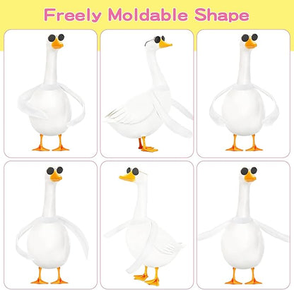 Poseable Goose Wings Black Sunglasses for 23"-28" Porch Lawn Goose White Adjustable Arm Wings Outfit Accessories for Garden Patio Yard Lawn Outdoor Geese Statue Art Decoration