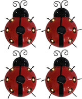 Solar Ladybug Lights Metal Garden Decor for Outside Cute Ladybugs Yard Art Lawn Ornaments Sculptures & Statues with Solar Lights Outdoor Fence Decoration for Patio