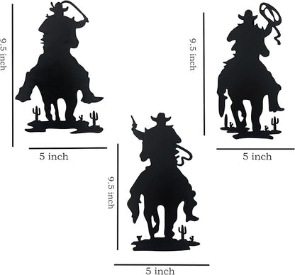 J-Fly Western Cowboy Wall Decor Vintage Cowboy Wall Art Valentine Home Decor Rustic Door Decorations Hanging Outdoor Indoor Bedroom Living Room Bathroom Black