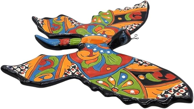 Wall Butterfly Medium Hand Painted Indoor Outdoor Multi Colored (Talavera)