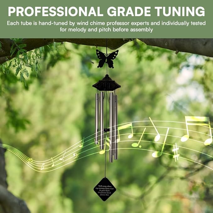 Sympathy Wind Chimes for Loss of Loved One, Memorial Gift with Soothing Tones, Bereavement Garden Decor for Healing & Remembrance, Thoughtful Outdoor Tribute