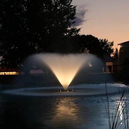 Kasco VFX Series Aerating Pond Fountain - 1/2 Horse Power 120V Single Phase with 50 ft Electric Power Cord | RGB Lighting | Efficient Pond Aeration Systems