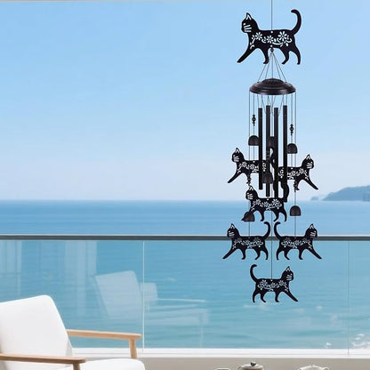 Outdoor Cats Wind Chimes Decoration, Mobile Wind Catcher, Retro Cat Wind Bells, Memorial Wind Chime, Blessing Windchime for Home, Balcony, Yard, Room, Xmas, Party, Indoor, Garden Decor, Gifts for Mom