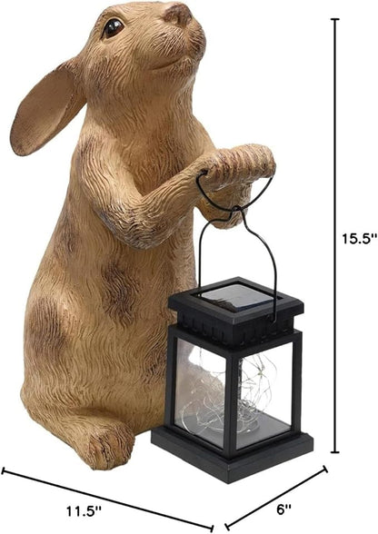BRECK'S - Outdoor Solar Powered Garden Rabbit Statue