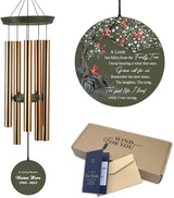 Personalized Cardinal Wind Chimes, 36inch Memorial Wind Chimes, Custom Sympathy Gifts, in Loving Memory of Dad/Mom, Condolences Wind Chime for Loss of Loved Ones (Produced in USA)