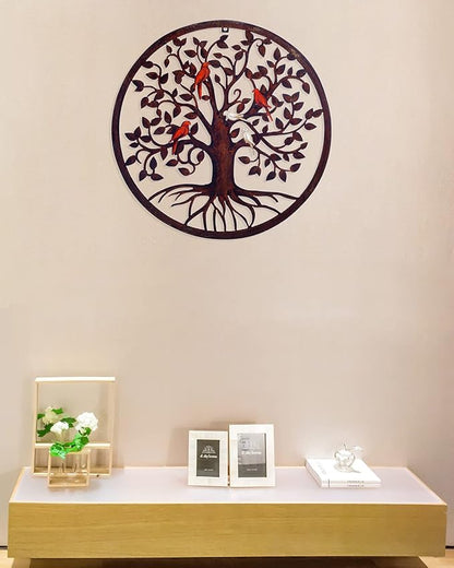 CHINDEUISYUT 18 Inches Tree of Life Wall Art Metal, Large Metal Tree of Life Wall Decor Wall Hanging for Living Room Bedroom Garden Porch Patio Office Home Decor, 18in x 18in x 0.88 in