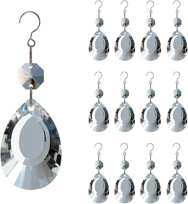 12pcs Crystal Suncatchers, Hanging Crystals Chandelier Prisms for Windows, Rainbow Maker Home Decoration