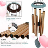 ASTARIN Personalized 20th 50th Anniversary Wind Chime, Happy Anniversary Wedding Valentine's Day Gift for Wife Women Sister, Golden Keepsake Decorations for Parents Couples(Produced in USA)
