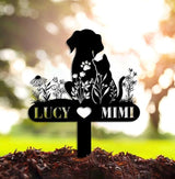 Personalized Dog Cat Welcome Metal Address Sign House Number Dog Cat Sculpture Plaque Farm Animal Dog Cat Stake Sign for Park Yard Lawn Courtyard Patio Ranch Farmer Gardening Gift.