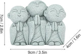 Buddha Statue Green Sandstone Zen Decor Feng Shui Decor for Home Fish Tank Aquarium Garden (Style 2)