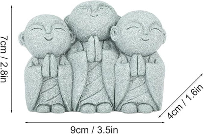 Buddha Statue Green Sandstone Zen Decor Feng Shui Decor for Home Fish Tank Aquarium Garden (Style 2)