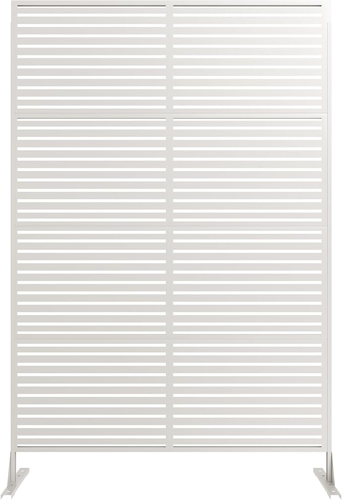Garveelife Metal Privacy Screen 72" H×47" W for Outdoor Freestanding Decorative Privacy Wall Panels with Stand, Patio Balcony Screens for Outside Divider Deck Porch Garden, 1PC