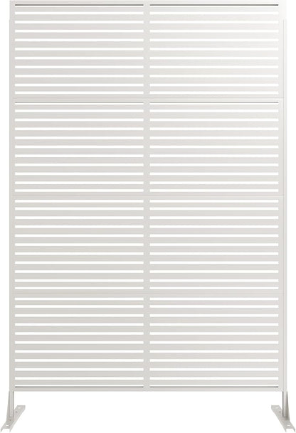 Garveelife Metal Privacy Screen 72" H×47" W for Outdoor Freestanding Decorative Privacy Wall Panels with Stand, Patio Balcony Screens for Outside Divider Deck Porch Garden, 1PC