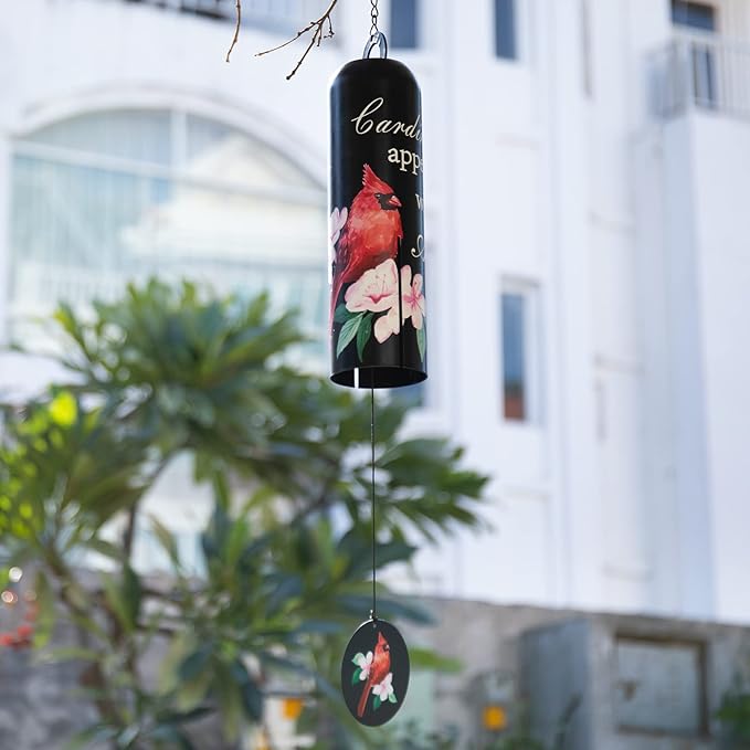 Taman Cardinal Wind Chime - 28" Metal Wind Bell Deep Tone Serenity Valentine's Day Gift Mobile Memorial Sympathy Gift for Home, Outdoor, Yard, Patio,Garden Decor