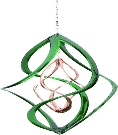Red Carpet Studios The Original Cosmix Deluxe Helix Wind Spinner, Medium 14-Inch, Double Green &Copper