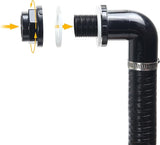 Pond Tubing ID 1” × 10ft Black Corrugated Flexible Reinforced Waterfall Pond Tube Sump Pump Hose, with 2 Stainless Steel Hose Clamps, for Garden Ponds, Waterfalls, Filter