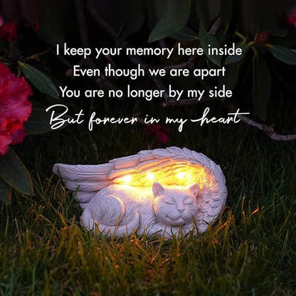 iHeartCats Forever My Guardian Angel Cat Memorial Garden Solar Light Gift